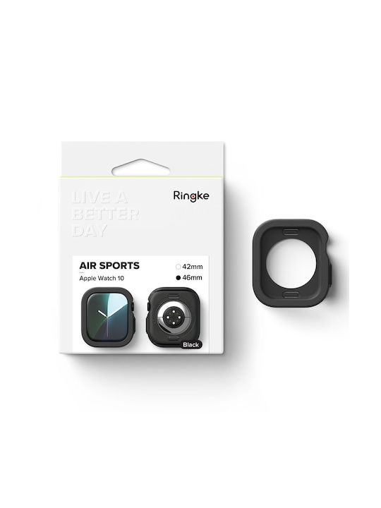 Ringke Silicone Case in Black color for Apple Watch Series 10 (46 mm)