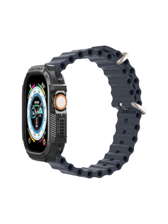 Spigen Rugged Armor Θήκη Σιλικόνης σε Μαύρο χρώμα για Apple Watch Ultra 49mm