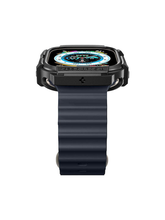 Spigen Rugged Armor Θήκη Σιλικόνης σε Μαύρο χρώμα για Apple Watch Ultra 49mm