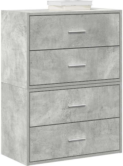 Vidaxl шкафове 2 чекмеджета 2 бр. бетонно сиво 60x31x40 см сиво