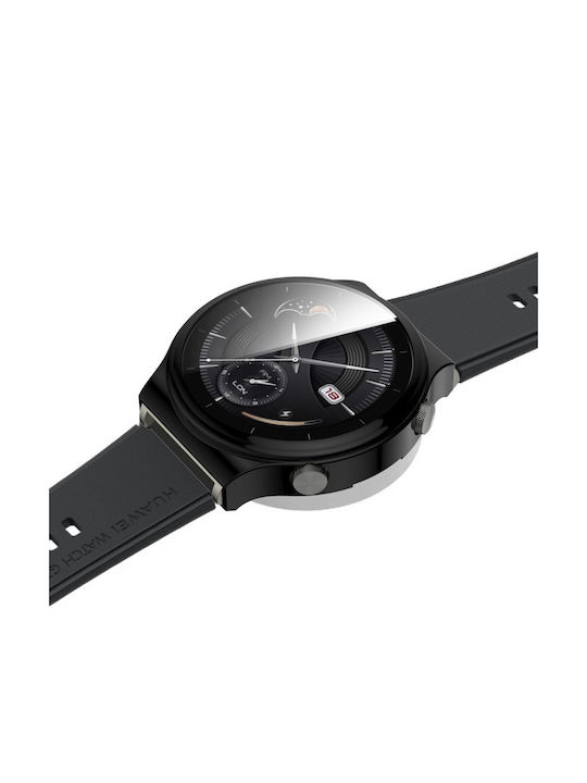 Strado 2in1 Plastic Case with Glass in Black color for Huawei Watch GT 2 Pro