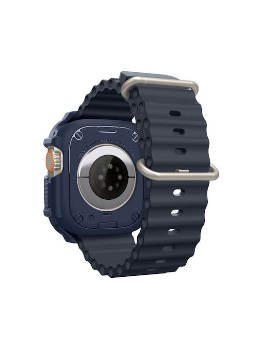 Spigen Rugged Armor Θήκη Σιλικόνης σε Μπλε χρώμα για το Apple Watch Ultra 1 / 2 (49 mm)