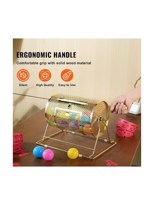 Vevor Draw Drum Metal Cage Raffle Wooden Handle Capacity 2500 Tickets or 100 Ping Pong Balls Cjgjs12yc0003g2kpv0