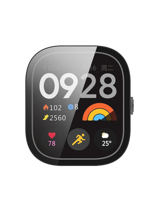 Techsuit Defense360 Pro Plastic Case with Glass in Black color for Xiaomi Redmi Watch 4