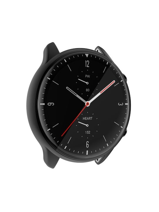 Carcasă de Silicon cu Sticlă în culoarea Negru pentru Amazfit GTR 2