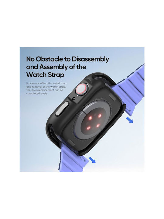 Hard Carcasă de Plastic în culoarea Negru pentru Apple Watch Series 7/8/9