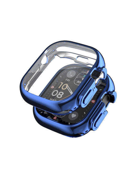 360 Schutzhülle Plastikhülle mit Glas in Blau Farbe für AppleWatch Serie 7/8/9 45mm