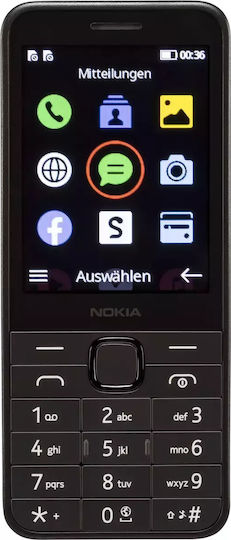 Nokia 215 4G (2024) Dual SIM Κινητό (Αγγλικό Μενού) Μαύρο
