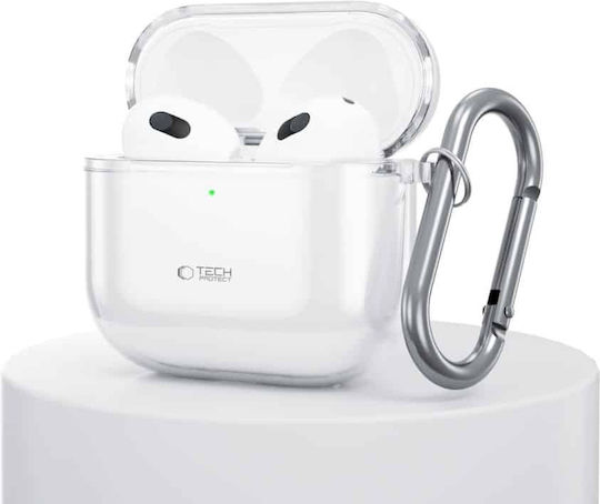 Tech-Protect Flexair Case Silicone with Hook in Transparent color for Apple AirPods 4