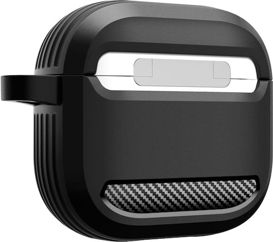 Spigen Rugged Armor Калъф с кука в Черен цвят за Apple AirPods 4