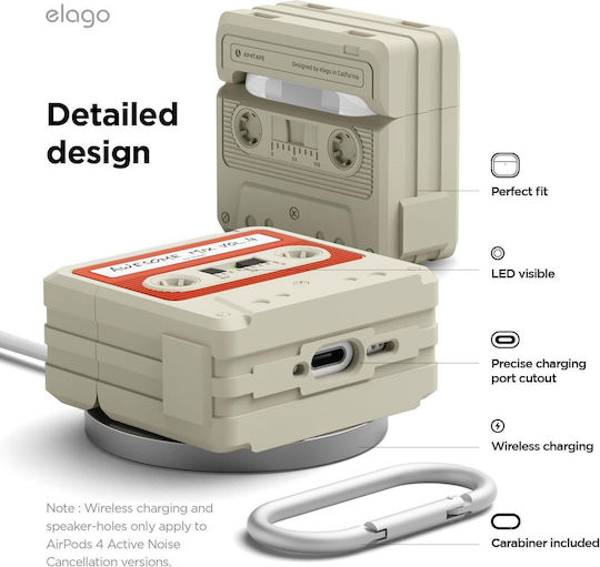 Elago Cassette Θήκη Σιλικόνης σε Λευκό χρώμα για Apple AirPods 4