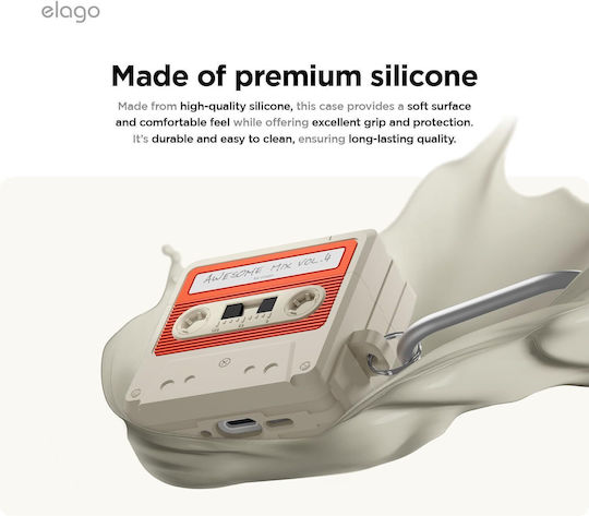 Elago Cassette Θήκη Σιλικόνης σε Λευκό χρώμα για Apple AirPods 4
