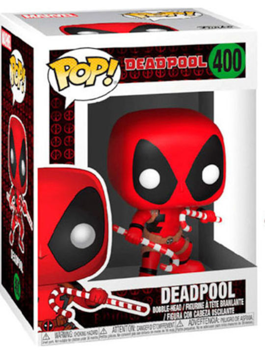 Funko Pop! Marvel: Deadpool with Candy Canes Bobble-Head Funko Pop! Marvel: Deadpool with Candy Canes Bobble-Head