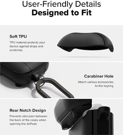 Ringke Onyx Case Silicone in Black color for Apple AirPods 4