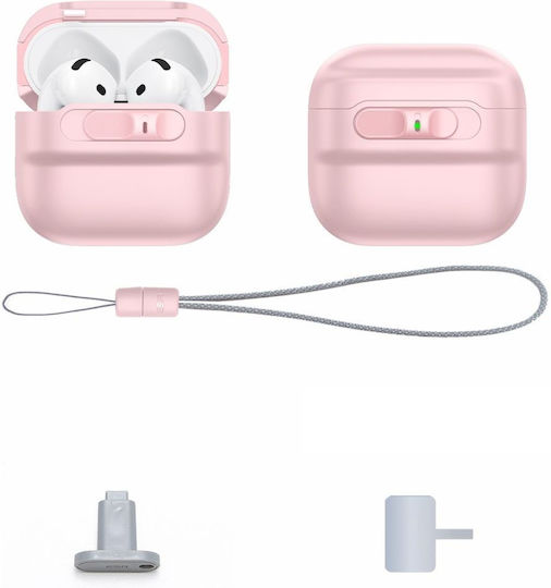 ESR Halolock Magsafe Case Silicone in Pink color for Apple AirPods 4