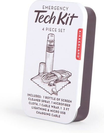 Kikkerland Emergency Tech Kit Regulär USB zu Blitzschlag / Micro-USB Kabel Weiß 1m (CD135)