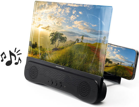 InnovaGoods Phone Screen Magnifier with Bluetooth Speaker in Black color