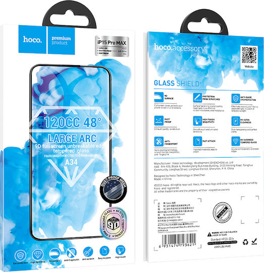 Baseus Tempered Glass Premium Series 9d 9D 0.4mm Tempered Glass (iPhone 15 Pro Max)
