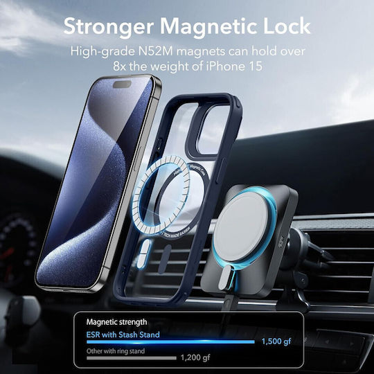 ESR Classic Hybrid Halolock Back Cover Σιλικόνης Μπλε (iPhone 15 Pro)