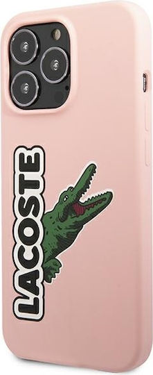 Lacoste Head Crocodile Umschlag Rückseite Silikon Rosa (iPhone 13 Pro Max)