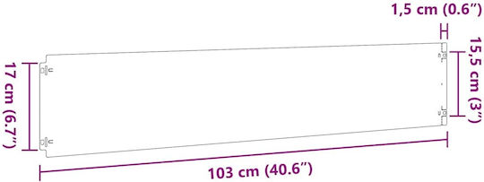 vidaXL Metallgartenbordüre in Weiß Farbe 1.03m x 20cm