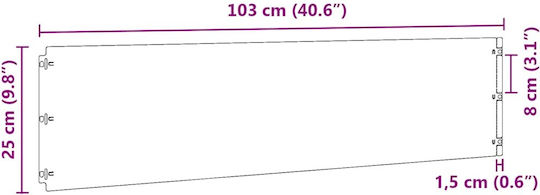 vidaXL Metallgartenbordüre in Silber Farbe 1.03m x 25cm