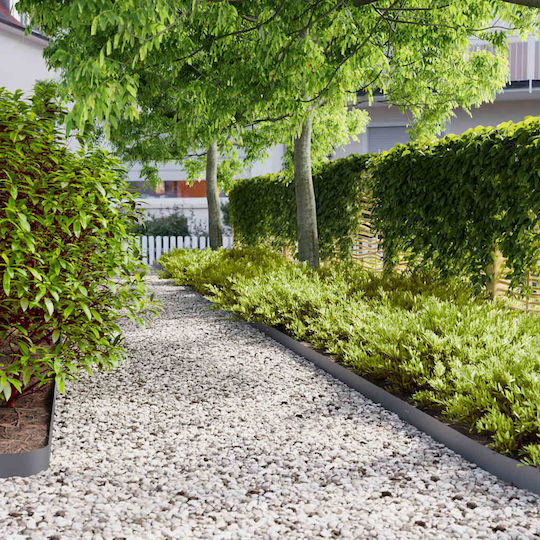 vidaXL Metal Garden Border in Gray Color 1.03m x 10cm