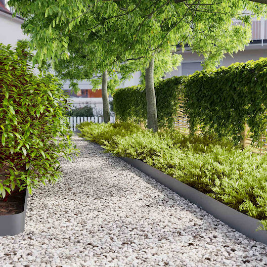 vidaXL Metal Garden Border in Gray Color 1.03m x 15cm