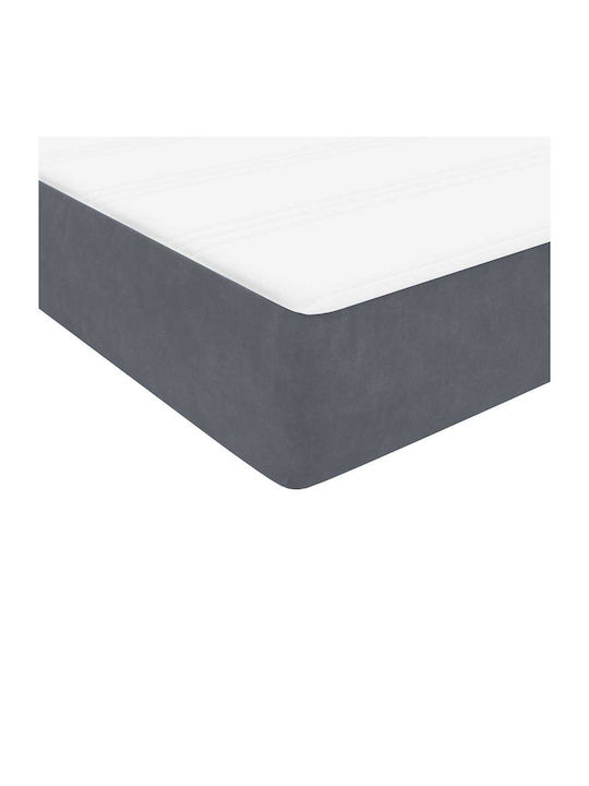 Doppelbett Bezogen mit Stoff Dunkelgrau mit Lattenrost & Matratze 160x210cm