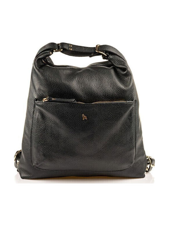 Leder Damentasche Schultertasche Schwarz