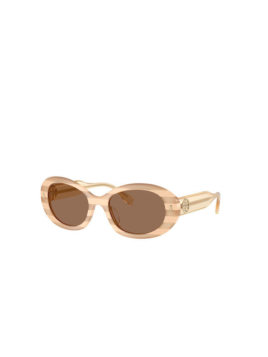 Tory Burch Γυναικεία Γυαλιά Ηλίου με Μπεζ Κοκκάλινο Σκελετό και Μπεζ Φακό TY7214U-318173