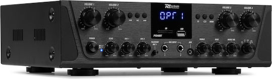Power Dynamics PV240BT Commercial Power Amplifier 4 Zone Equipped with USB/FM/Bluetooth Black