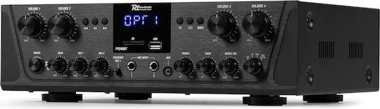 Power Dynamics PV240BT Commercial Power Amplifier 4 Zone Equipped with USB/FM/Bluetooth Black