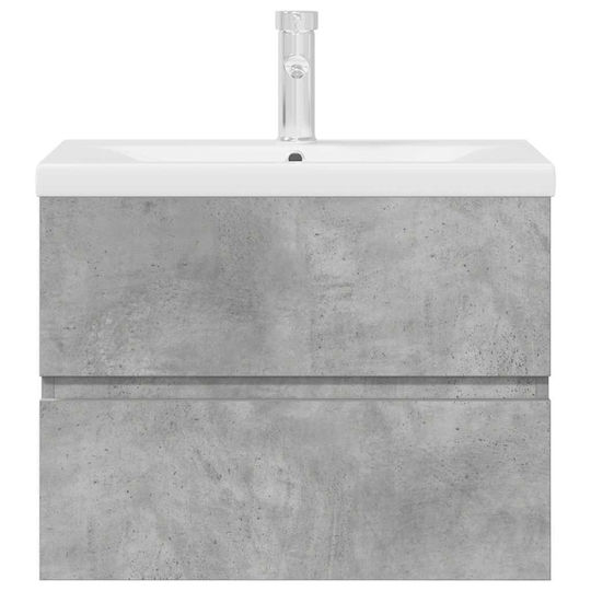 vidaXL Countertop with Sink L60xW45xH38.5cm Grey Concrete