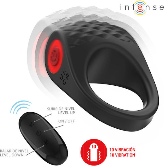Intense Vibrating Ring Cock Silicone Black D-242061