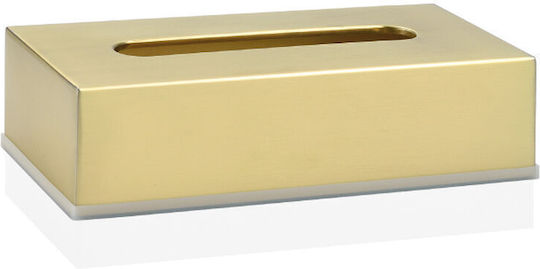 Andrea House Metallic Tissue Holder Beige 26x12x7cm
