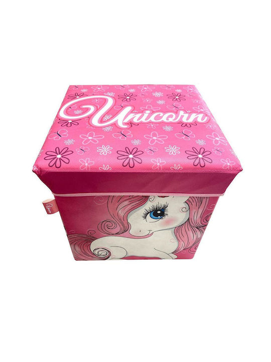 Dimcol Box-Stool Unicorn 10 30x30x30 Pink 100% Polyester