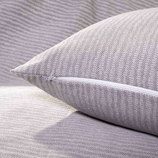 Bed&Bath Decorative Pillow Case from 100% Cotton Silver 30x50cm