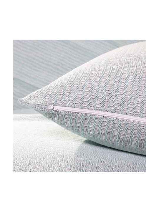 Bed&Bath Διακοσμητική Μαξιλαροθήκη από 100% Βαμβάκι Aqua 30x50εκ.
