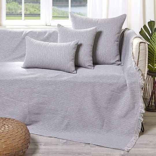 Bed&Bath Decorative Pillow Case from 100% Cotton Silver 30x50cm