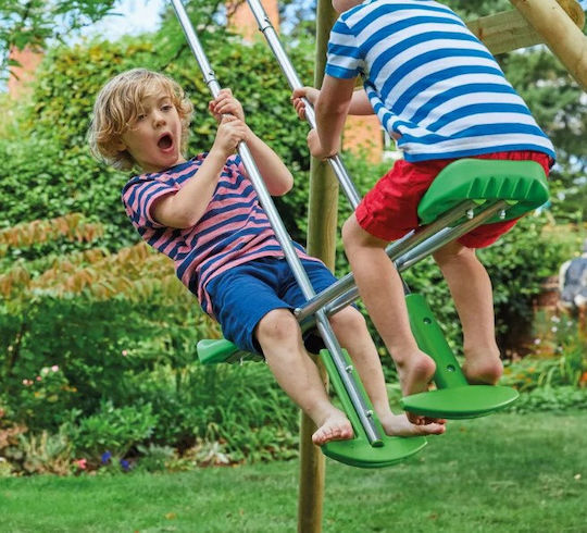 Kids Swing Set with 3 Swings and 1 Basketball Hoop Kingswood High Quality 243cm