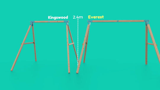 Παιδική Χαρά με 3κούνιες & 1 Μπασκέτα Kingswood Υψηλής Ποιότητας Υ243εκ.
