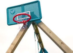 Kids Swing Set with 3 Swings and 1 Basketball Hoop Kingswood High Quality 243cm