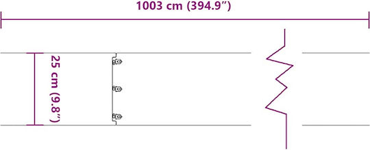 vidaXL Metallgartenbordüre in Weiß Farbe 1.03m x 25cm