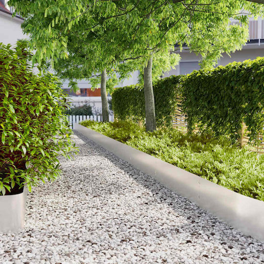 vidaXL Gartenbordüre in Silber Farbe 1.03m x 25cm
