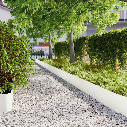 vidaXL Metallgartenbordüre in Weiß Farbe 1.03m x 25cm