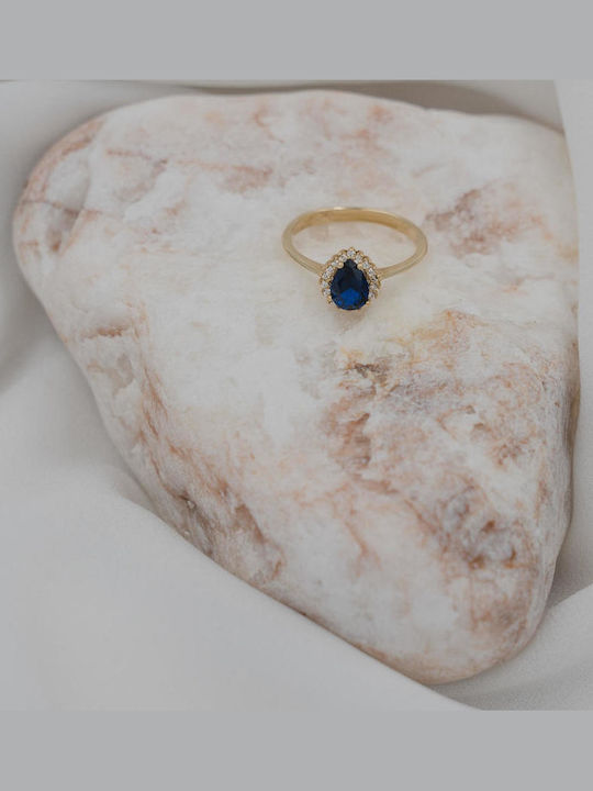 Themelidis Jewels Γυναικείο Δαχτυλίδι με Ζιργκόν από Χρυσό 14Κ