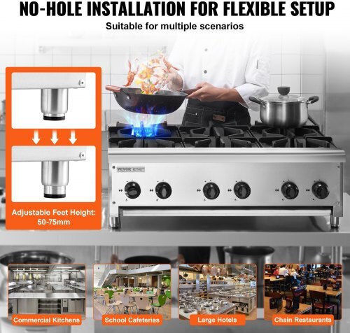Vevor Natural Gas Cooktop Sextuple