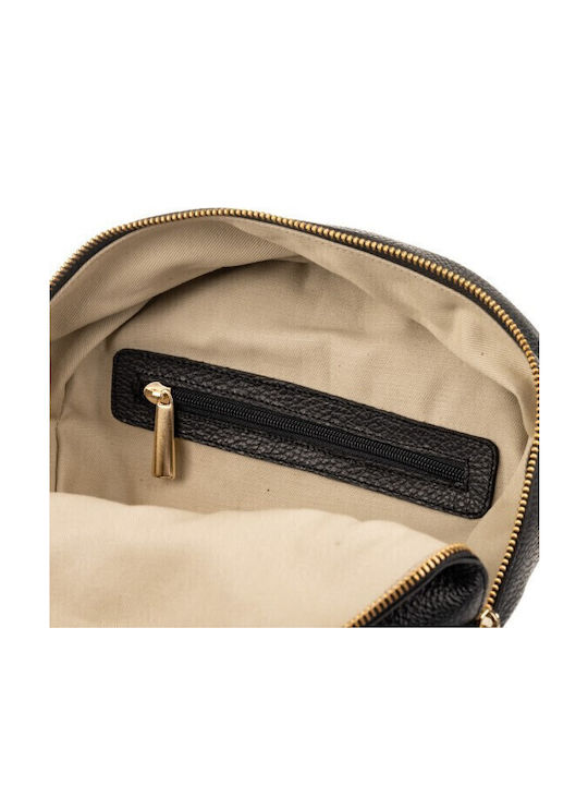 Leder Damentasche Rucksack Schwarz