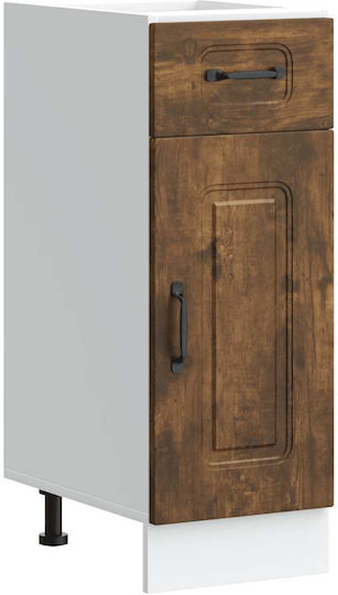 Kalmar Smoked Oak Processed Wood Brown Kitchen Base Cabinet 30 X 46 X 81.5 Cm